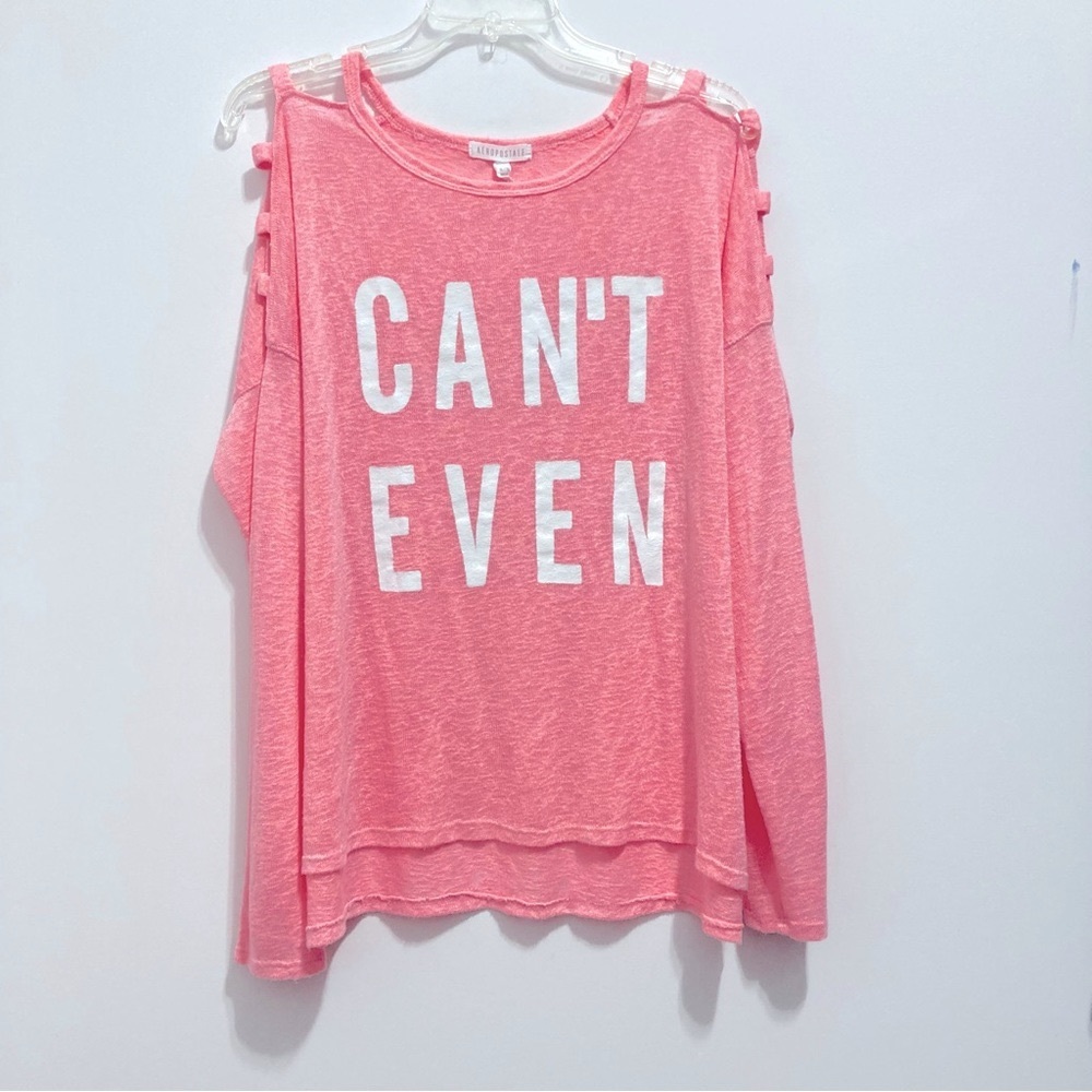 Aeropostale Women’s Pink Gauze Blouse Can’t Even